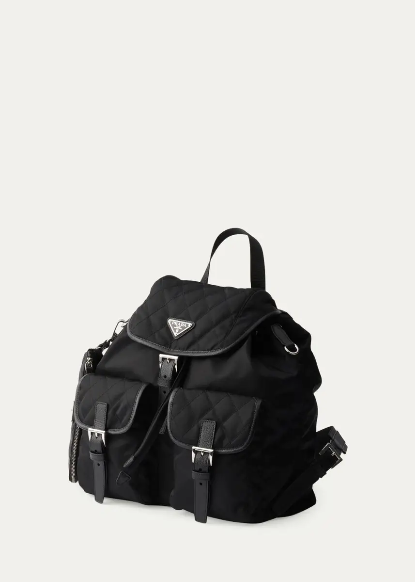 Prada Vela Medium Quilted Re-Nylon Backpack | Thumbnail 3 Prada Vela Medium Quilted Re-Nylon Backpack | Thumbnail 3