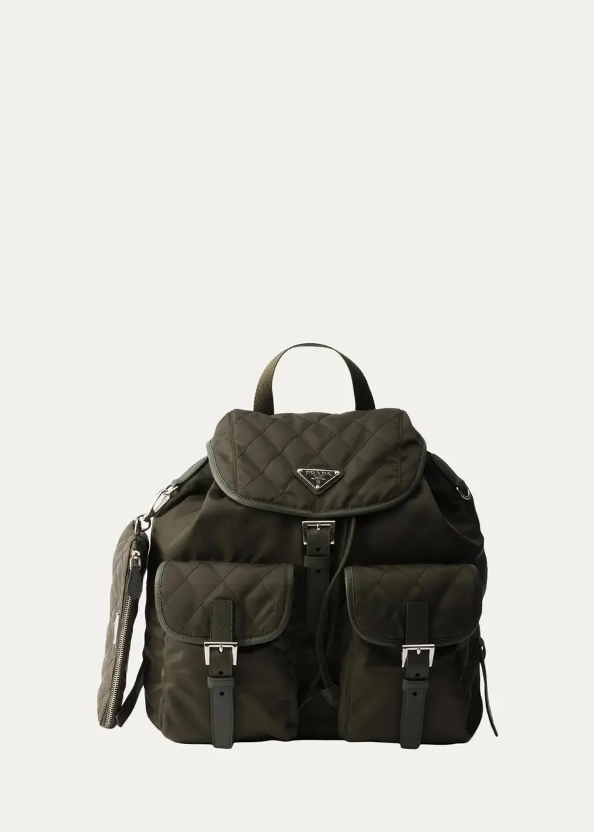 Prada Vela Medium Quilted Re-Nylon Backpack | Thumbnail 6 Prada Vela Medium Quilted Re-Nylon Backpack | Thumbnail 6