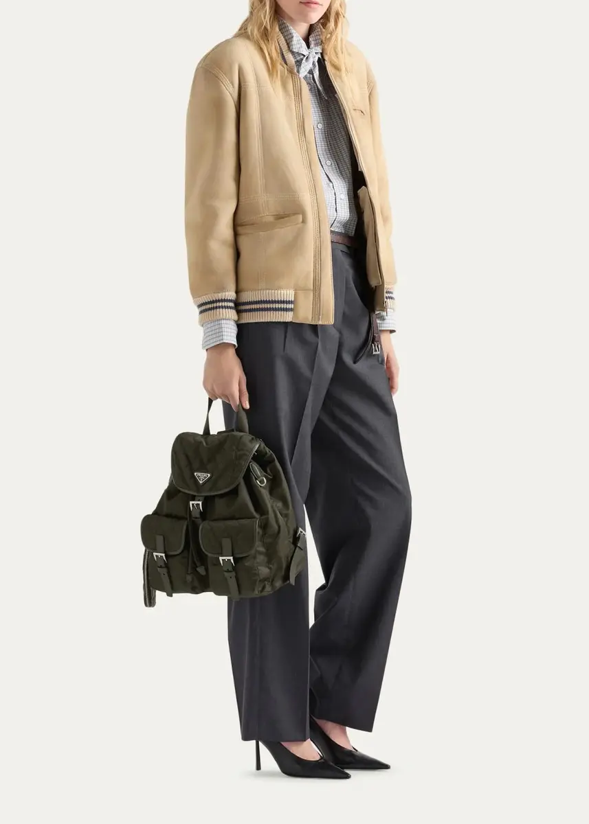 Prada Vela Medium Quilted Re-Nylon Backpack | Thumbnail 9 Prada Vela Medium Quilted Re-Nylon Backpack | Thumbnail 9