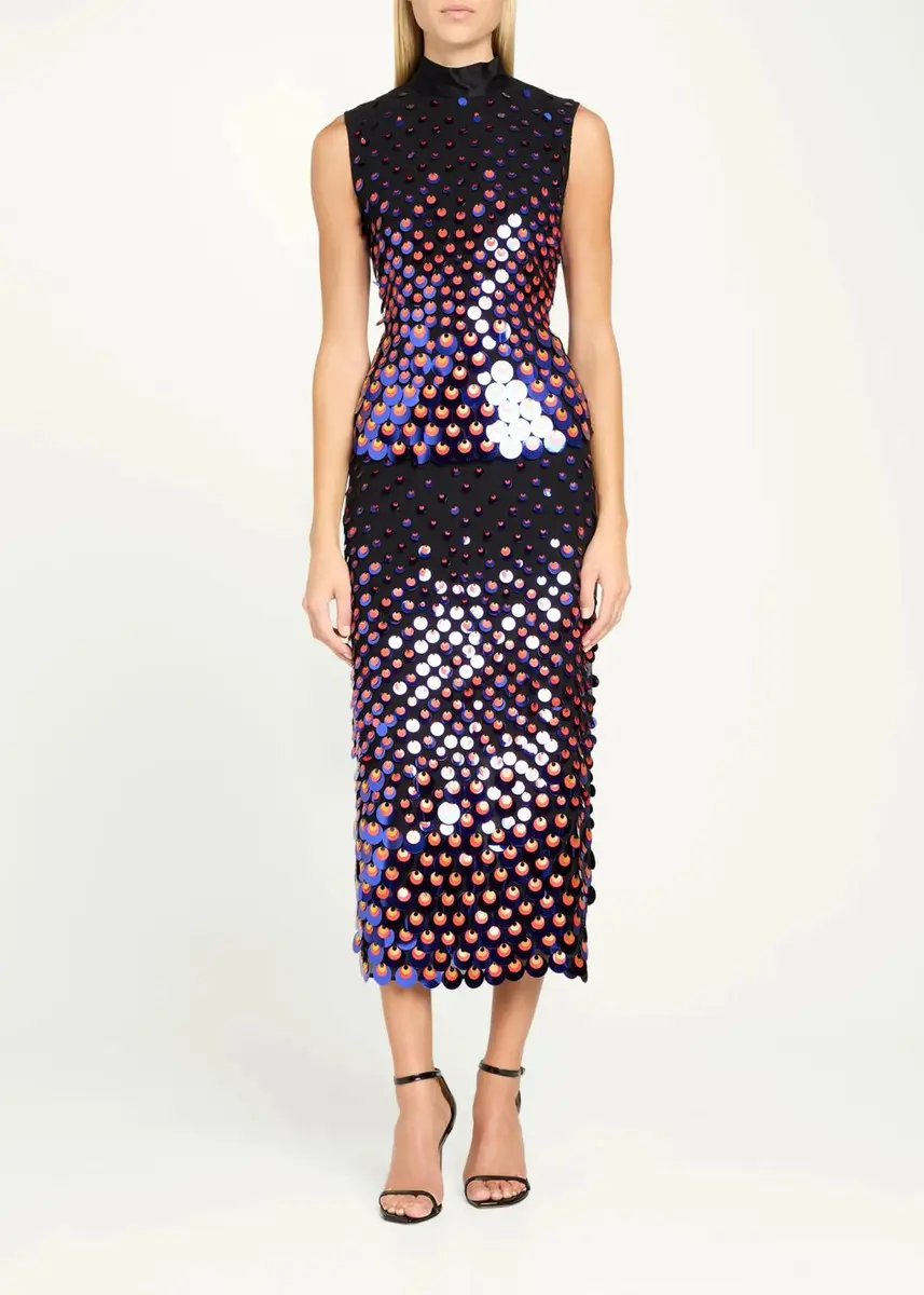 Christopher John Rogers Degrade Embellished Silk Plisse Tank Top | Thumbnail 2