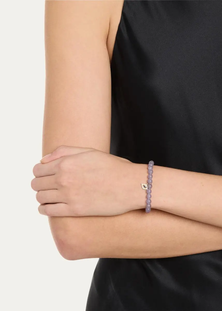 Sydney Evan 14K Sapphire and Diamond Evil Eye Charm on Tanzanite Stretch Bracelet | Thumbnail 2 Sydney Evan 14K Sapphire and Diamond Evil Eye Charm on Tanzanite Stretch Bracelet | Thumbnail 2