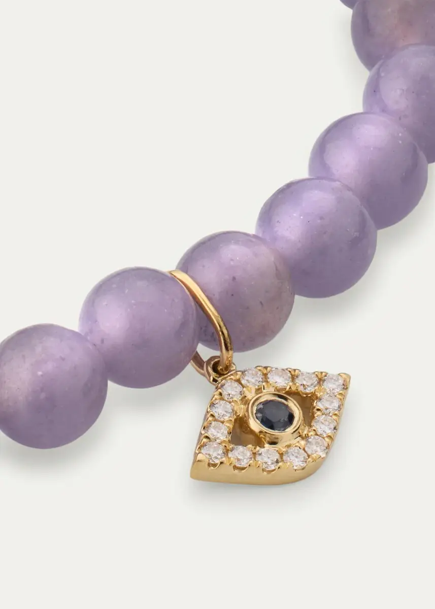 Sydney Evan 14K Sapphire and Diamond Evil Eye Charm on Tanzanite Stretch Bracelet | Thumbnail 3 Sydney Evan 14K Sapphire and Diamond Evil Eye Charm on Tanzanite Stretch Bracelet | Thumbnail 3