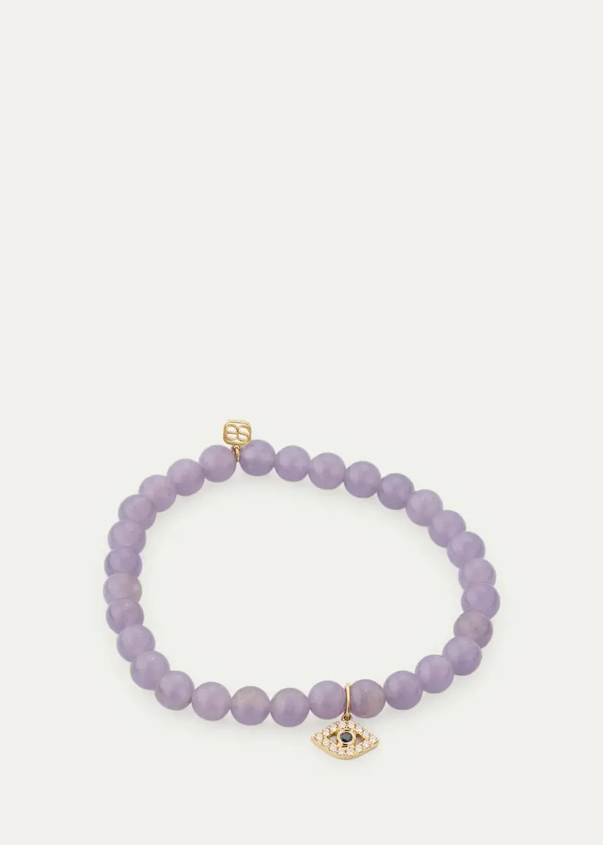 Sydney Evan 14K Sapphire and Diamond Evil Eye Charm on Tanzanite Stretch Bracelet | Thumbnail 4 Sydney Evan 14K Sapphire and Diamond Evil Eye Charm on Tanzanite Stretch Bracelet | Thumbnail 4