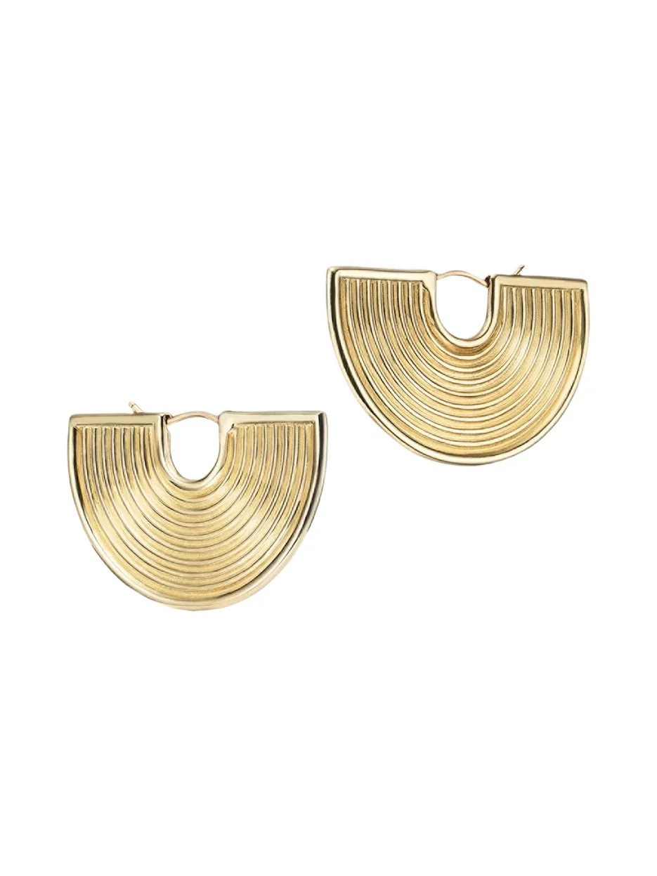 14K Deity Half-Hoop Earrings