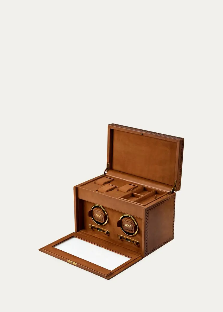Wolf Brogue Double Watch Winder with Storage | Thumbnail 3