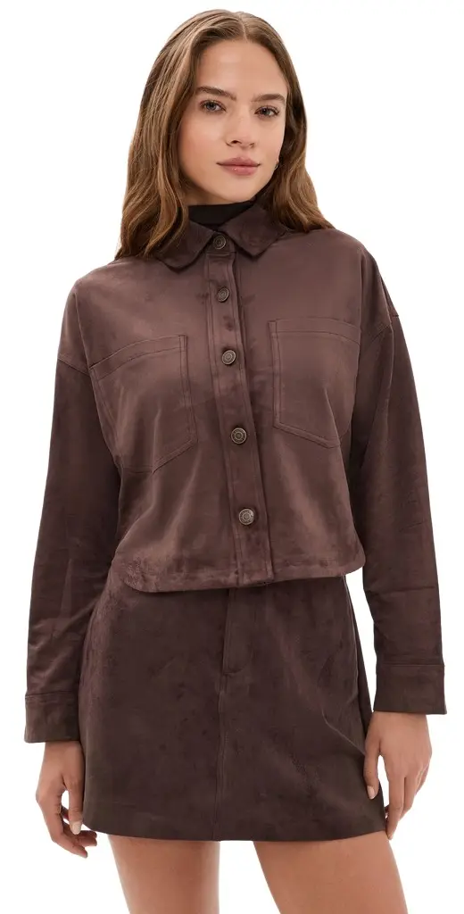 Z Supply All Day Cropped Suede Jacket