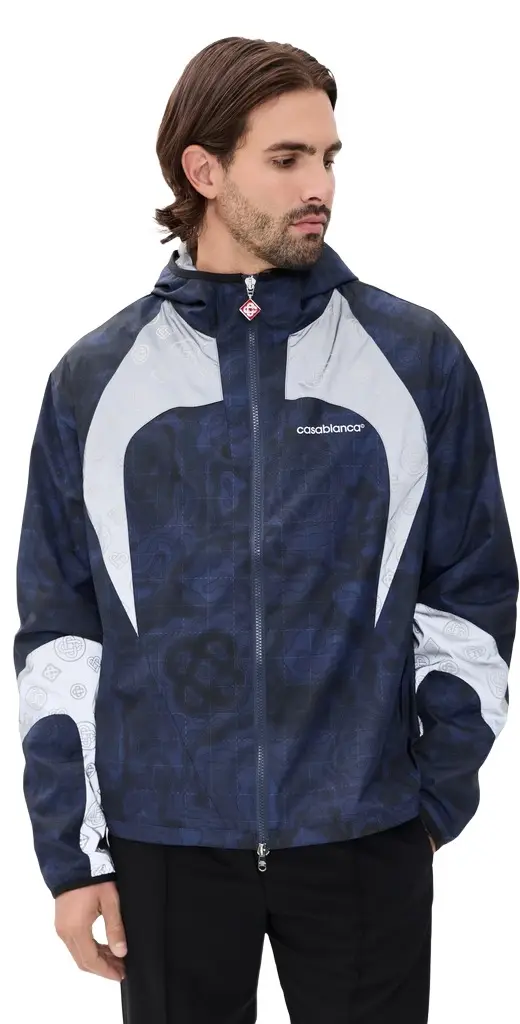 Printed Zip Up Hooded Jacket Printed Zip Up Hooded Jacket