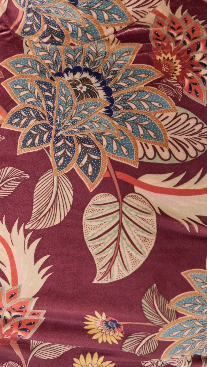 Farm Rio Delhi Floral Burgundy Velvet Jersey Blouse | Thumbnail 6 Farm Rio Delhi Floral Burgundy Velvet Jersey Blouse | Thumbnail 6