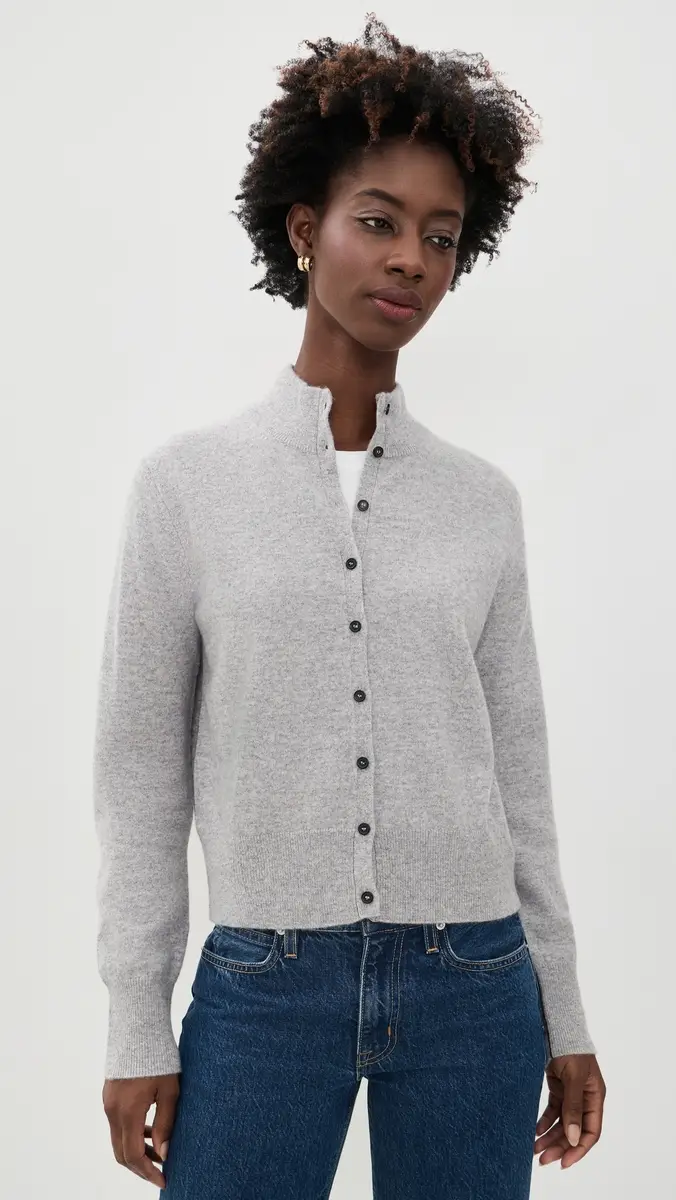 White + Warren Cashmere High Neck Cardigan | Thumbnail 2 White + Warren Cashmere High Neck Cardigan | Thumbnail 2