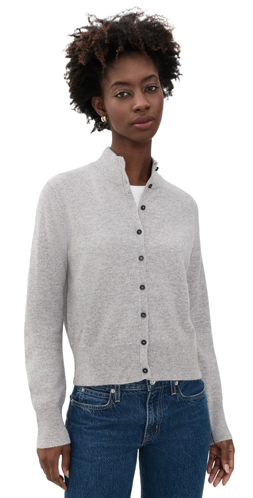White + Warren Cashmere High Neck Cardigan