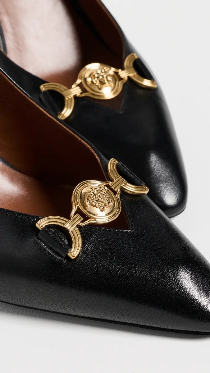 Versace Lamb Leather Sling Back Heels | Thumbnail 6