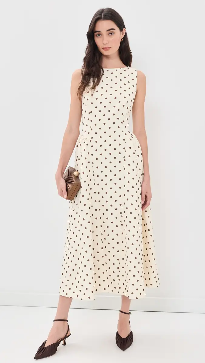 English Factory Polka Dot Sleeveless Midi Dress | Thumbnail 2 English Factory Polka Dot Sleeveless Midi Dress | Thumbnail 2