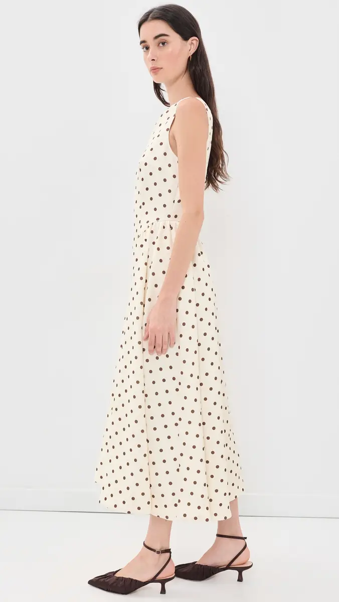 English Factory Polka Dot Sleeveless Midi Dress | Thumbnail 4 English Factory Polka Dot Sleeveless Midi Dress | Thumbnail 4