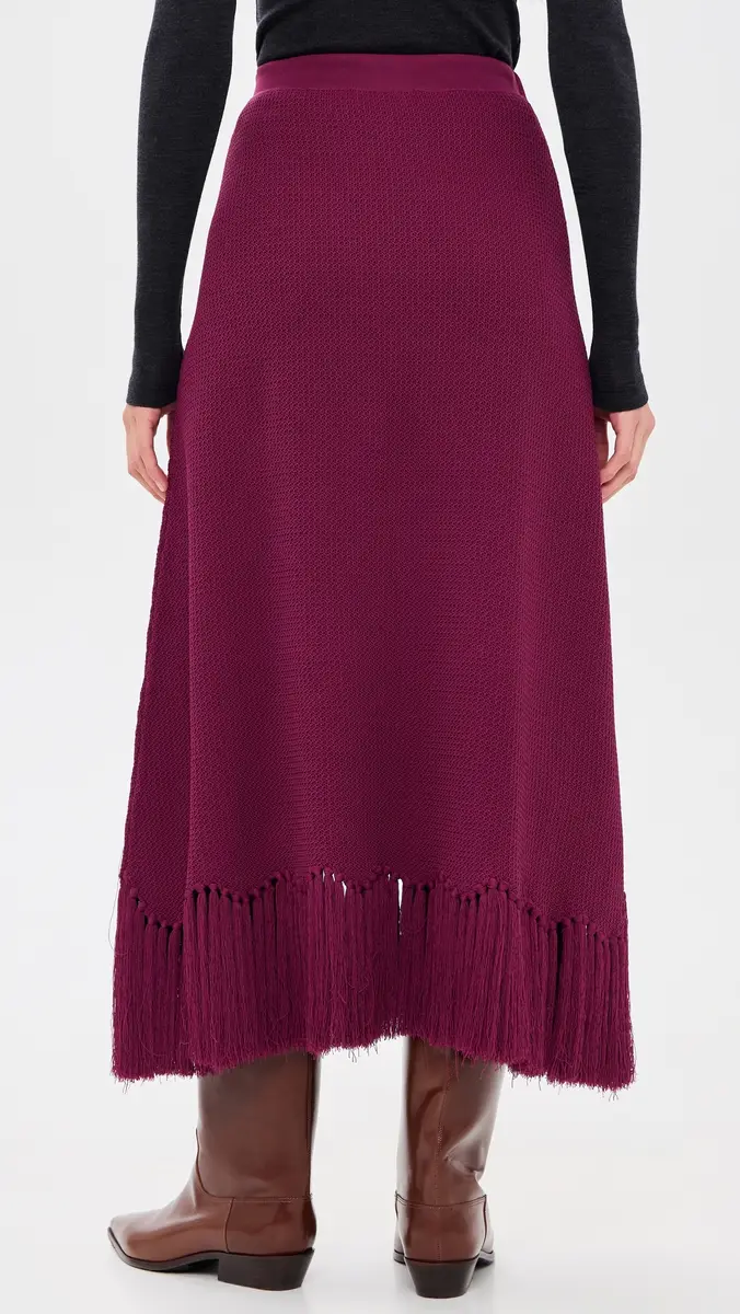 English Factory Fringe Detailed Midi Skirt | Thumbnail 3 English Factory Fringe Detailed Midi Skirt | Thumbnail 3