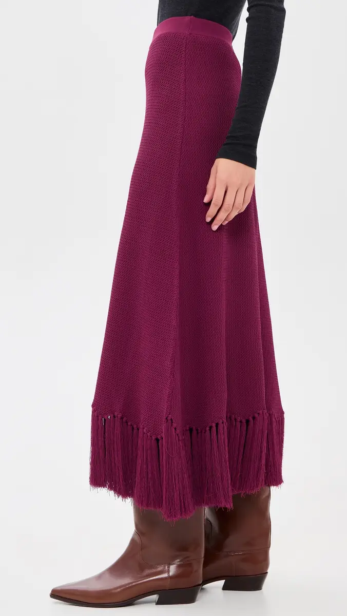 English Factory Fringe Detailed Midi Skirt | Thumbnail 4 English Factory Fringe Detailed Midi Skirt | Thumbnail 4