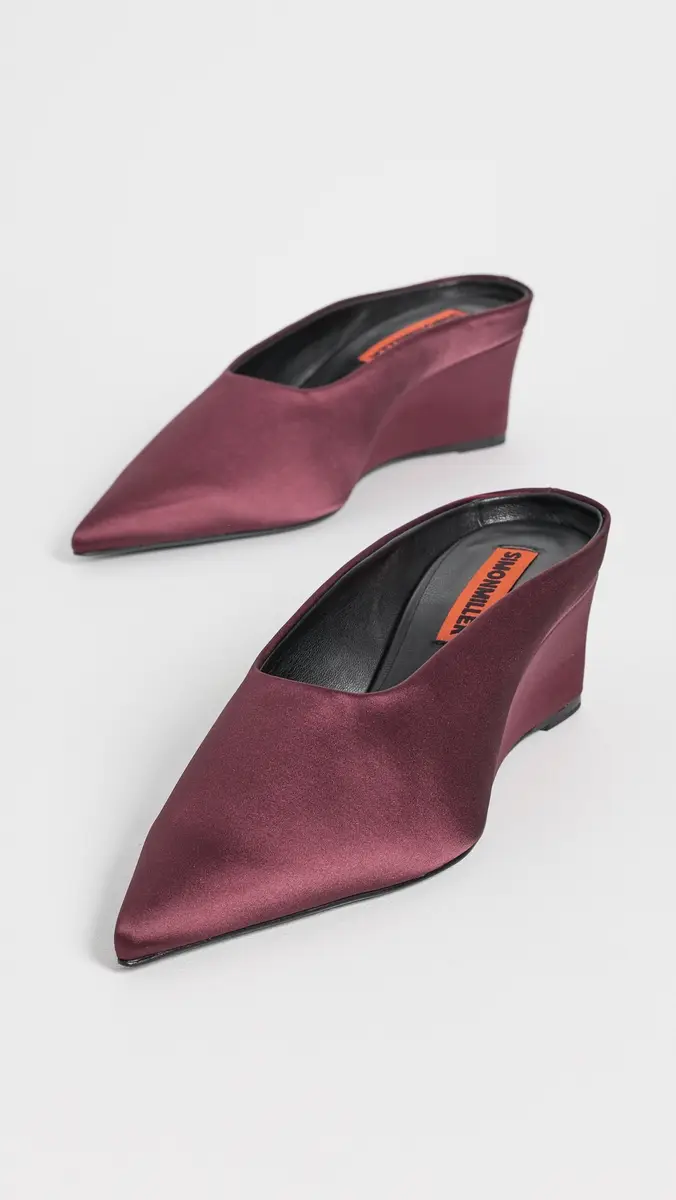 SIMONMILLER Satin Pointed Gala Wedges | Thumbnail 5 SIMONMILLER Satin Pointed Gala Wedges | Thumbnail 5