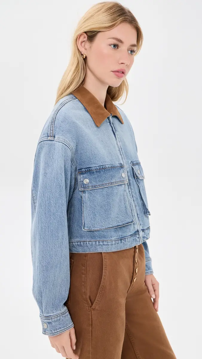 GOOD AMERICAN The Denim Swing Cropped Jacket | Thumbnail 4 GOOD AMERICAN The Denim Swing Cropped Jacket | Thumbnail 4
