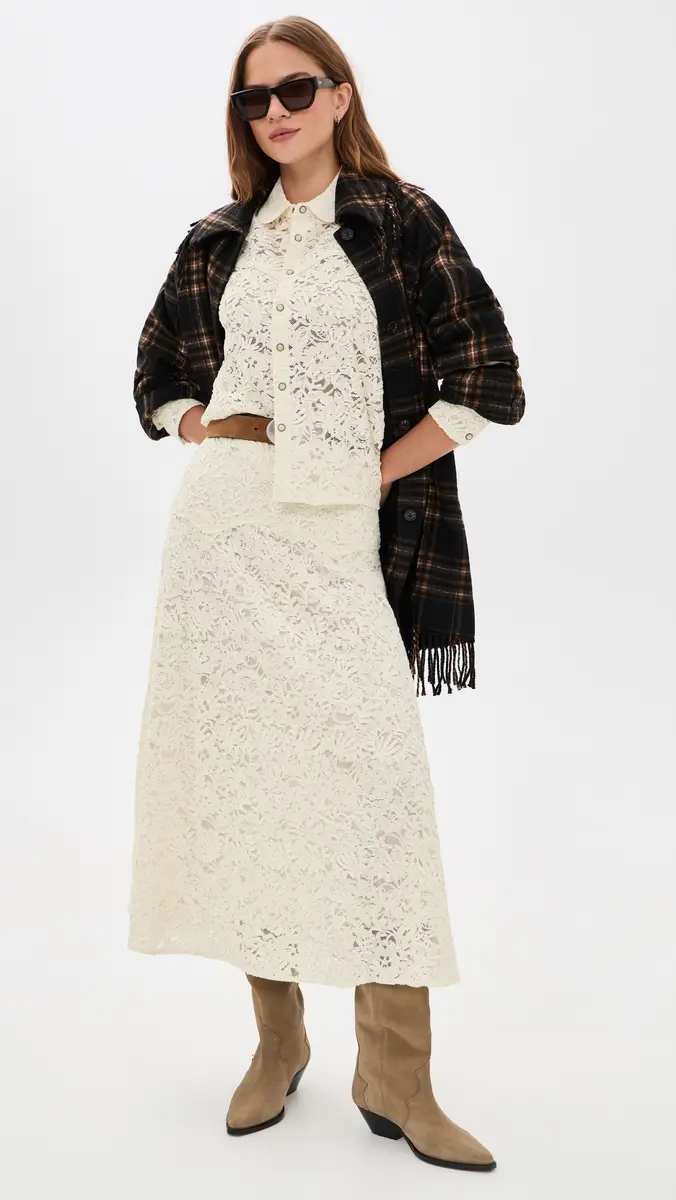 The Great. THE GREAT. The Relic Lace Saddle Skirt | Thumbnail 2 The Great. THE GREAT. The Relic Lace Saddle Skirt | Thumbnail 2