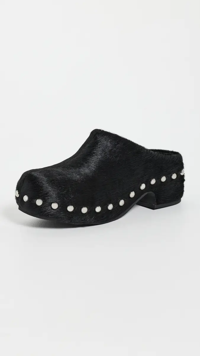 SIMONMILLER Haircalf Studded Rio Clogs | Thumbnail 2 SIMONMILLER Haircalf Studded Rio Clogs | Thumbnail 2