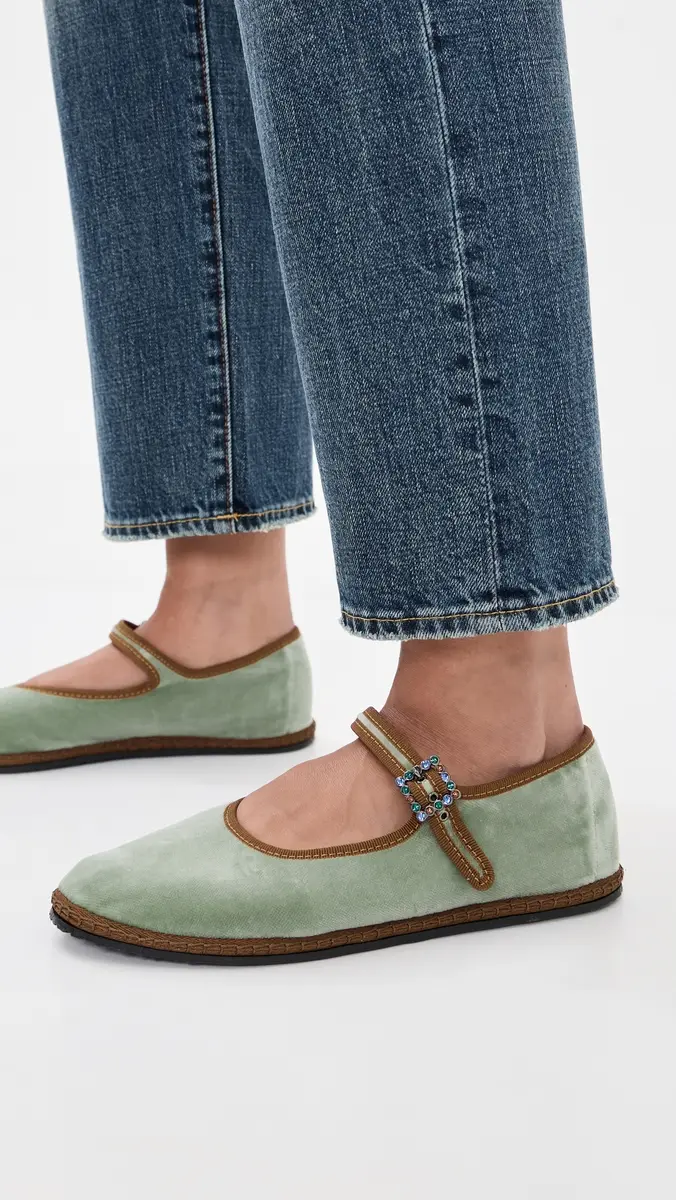 Vibi Venezia Velvet Mary Janes with Swarovski Buckle | Thumbnail 3 Vibi Venezia Velvet Mary Janes with Swarovski Buckle | Thumbnail 3
