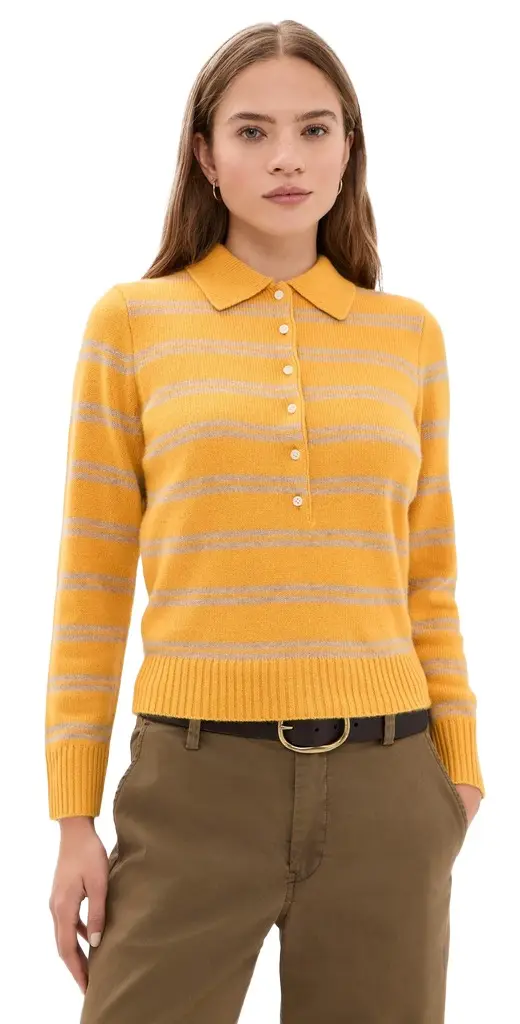 Alex Mill Alice Polo In Cashmere Stripe