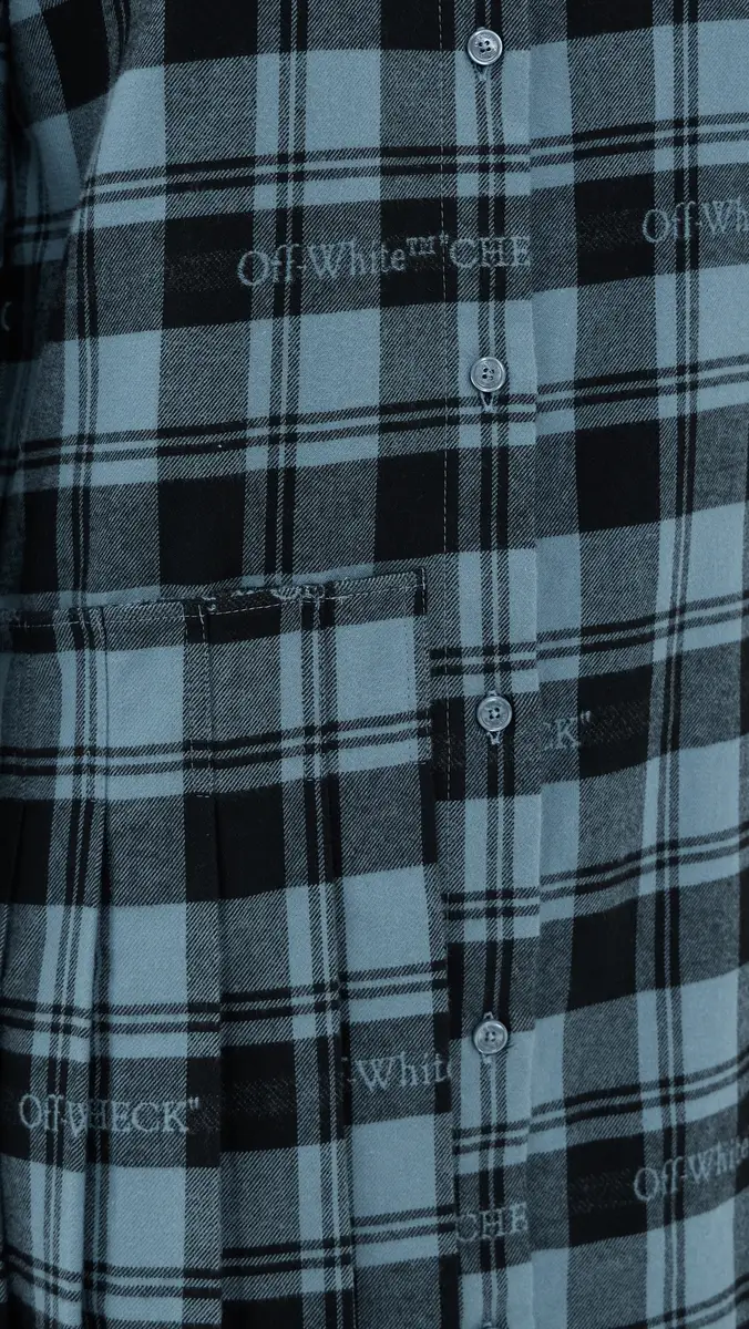 Off-White Check Flannel Panel Mini Dress | Thumbnail 6