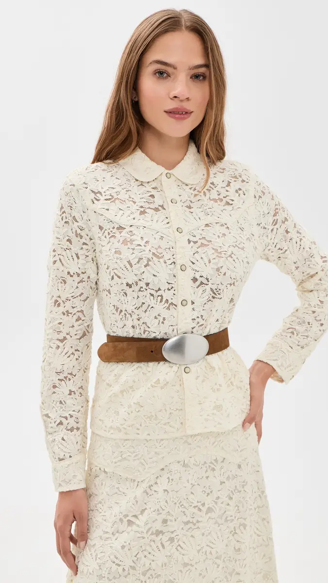 The Great. THE GREAT. The Relic Lace Western Shirt | Thumbnail 2 The Great. THE GREAT. The Relic Lace Western Shirt | Thumbnail 2