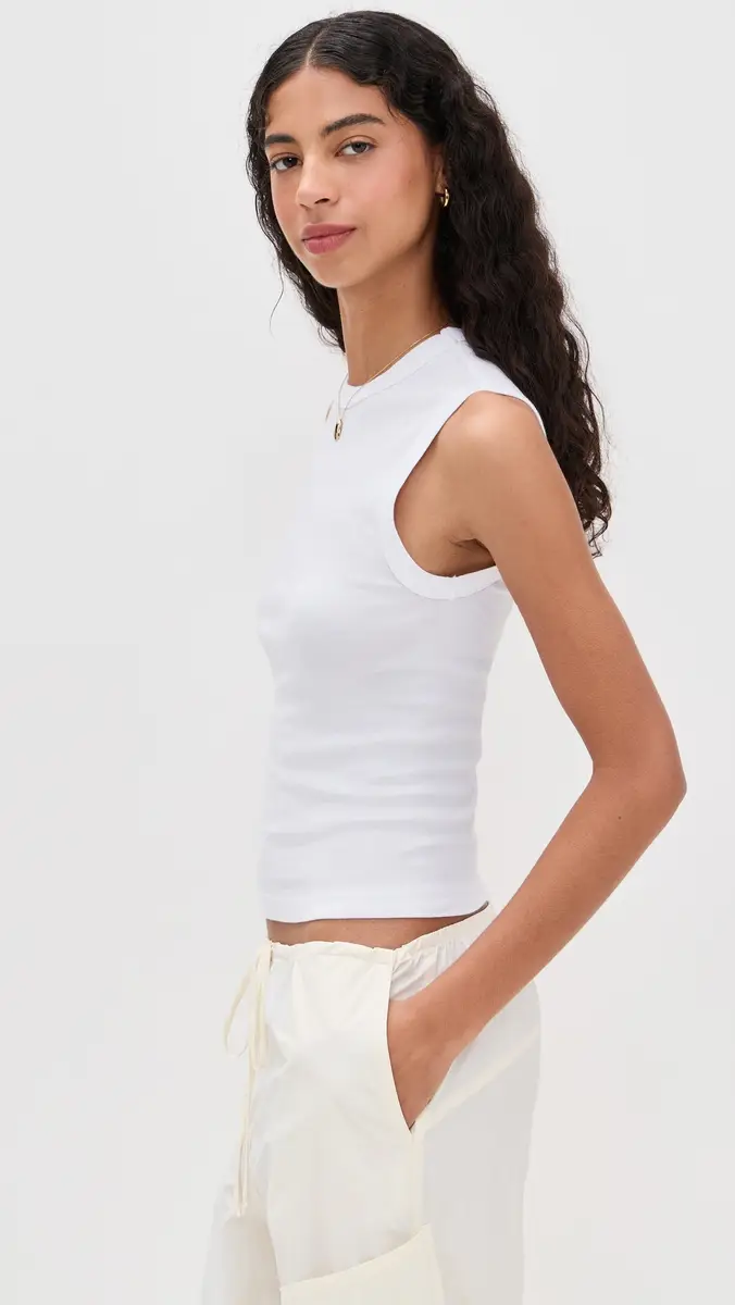 ENZA COSTA Supima Cotton New Classic Sleeveless Tee | Thumbnail 4 ENZA COSTA Supima Cotton New Classic Sleeveless Tee | Thumbnail 4