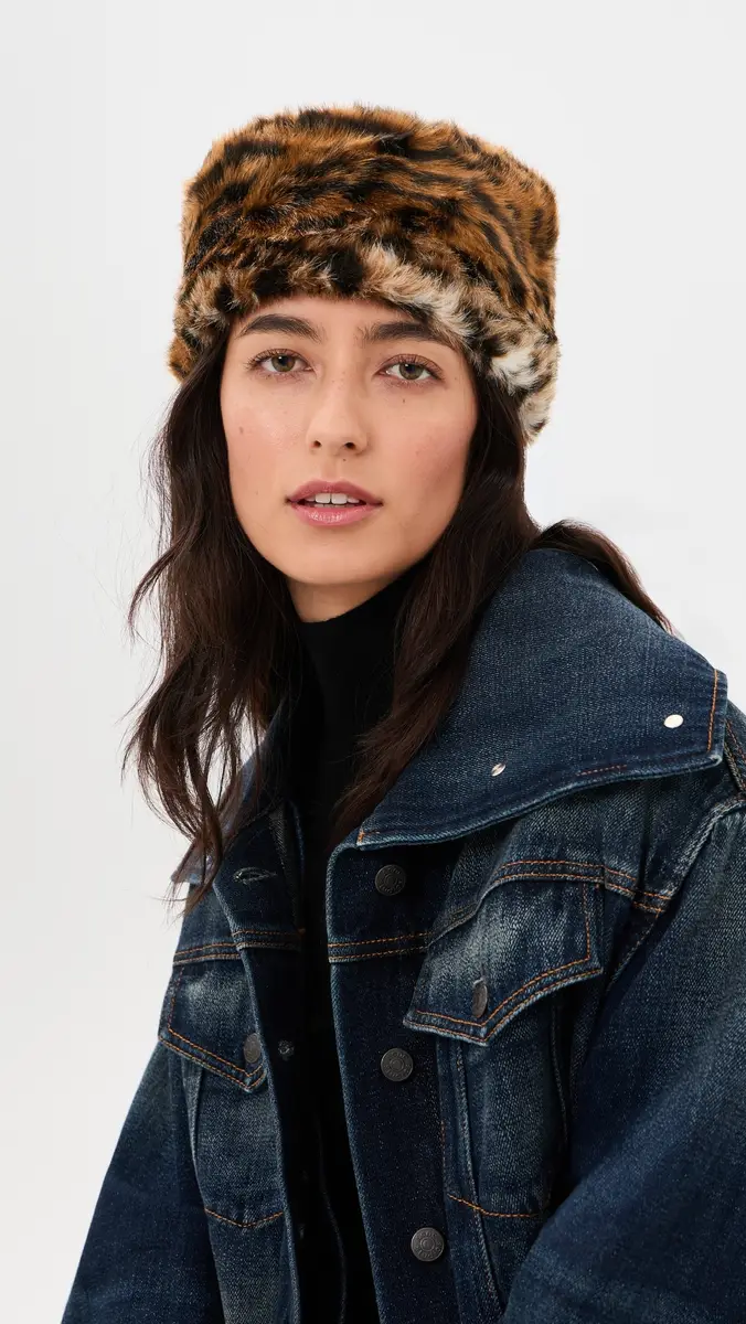 Apparis Margot Shaved Leopard Pillbox Hat | Thumbnail 3