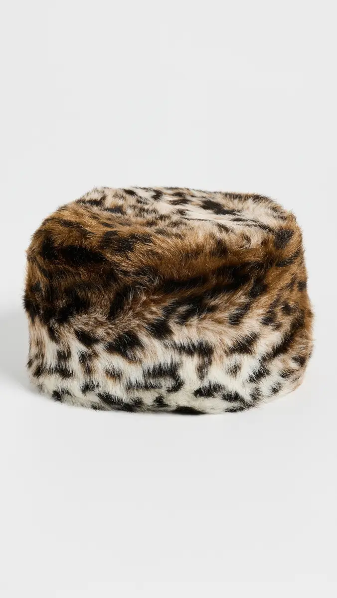 Apparis Margot Shaved Leopard Pillbox Hat | Thumbnail 4