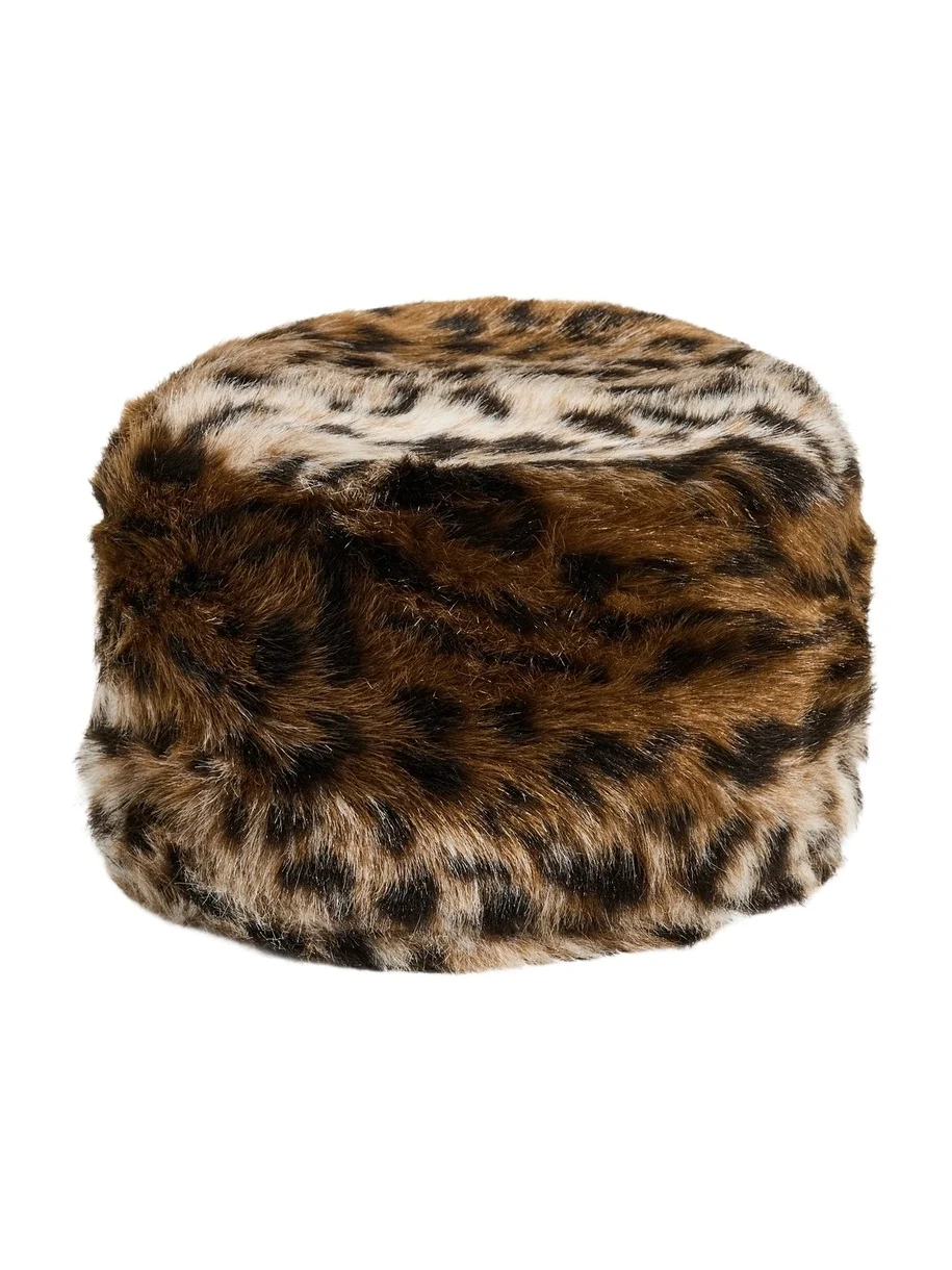 Margot Shaved Leopard Pillbox Hat