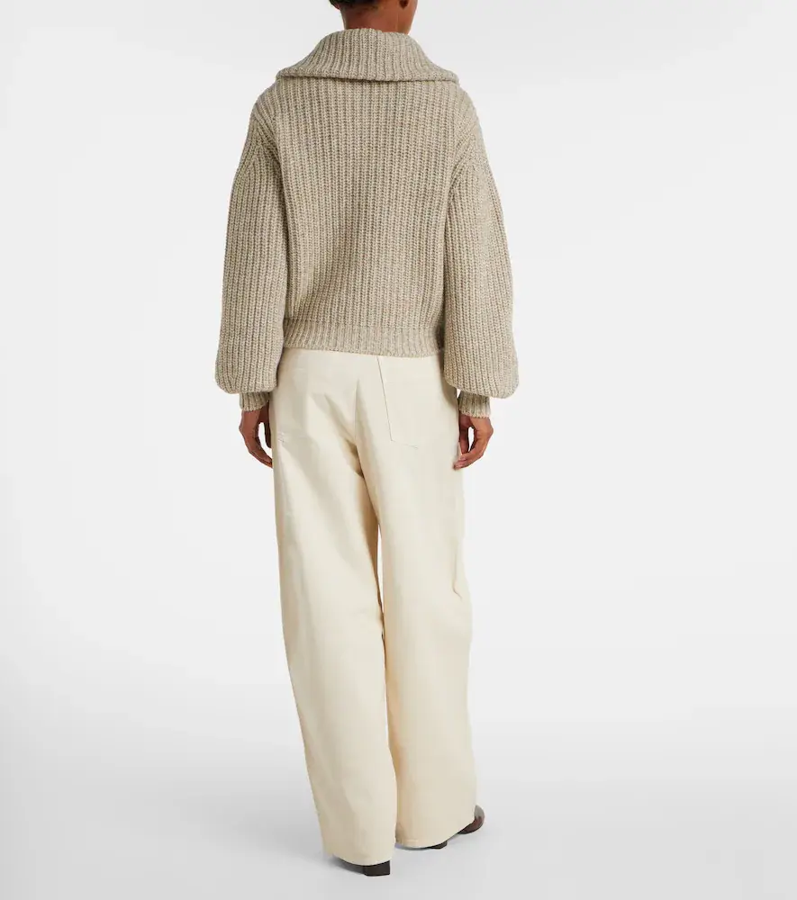 Lemaire Ribbed-knit alpaca and yak wool cardigan | Thumbnail 4 Lemaire Ribbed-knit alpaca and yak wool cardigan | Thumbnail 4