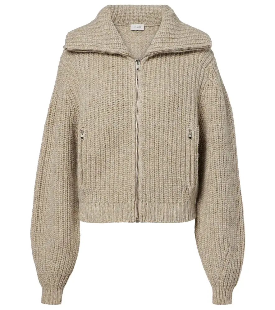 Ribbed-knit alpaca and yak wool cardigan Ribbed-knit alpaca and yak wool cardigan