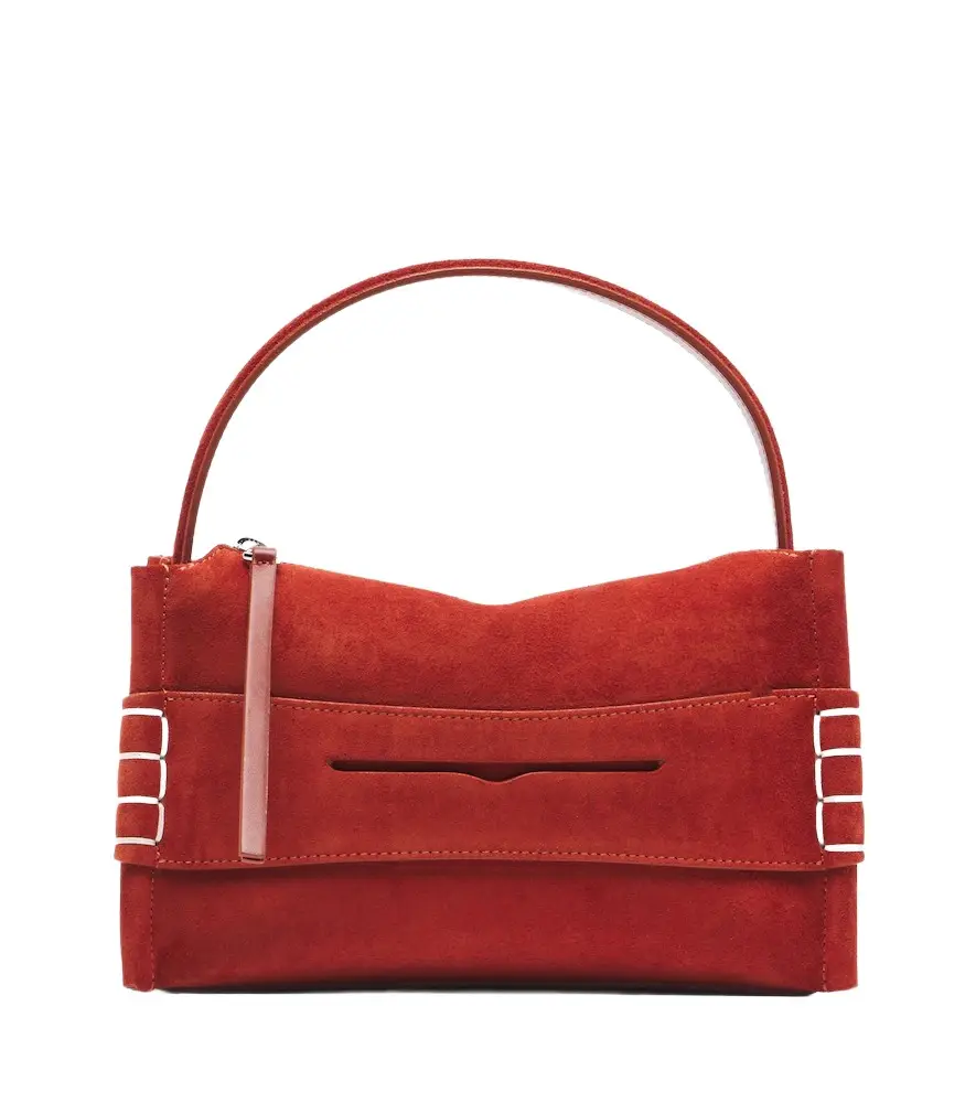 JW Anderson Loafer Small suede top-handle bag
