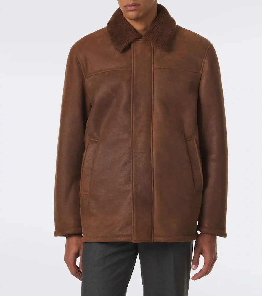 Canali Shearling-trimmed leather jacket | Thumbnail 5