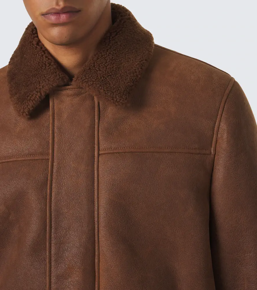 Canali Shearling-trimmed leather jacket | Thumbnail 6