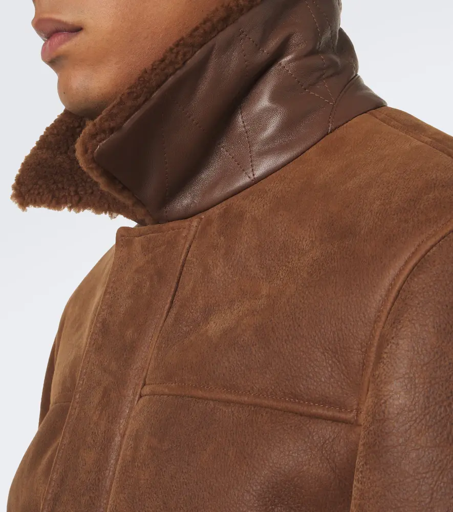 Canali Shearling-trimmed leather jacket | Thumbnail 7