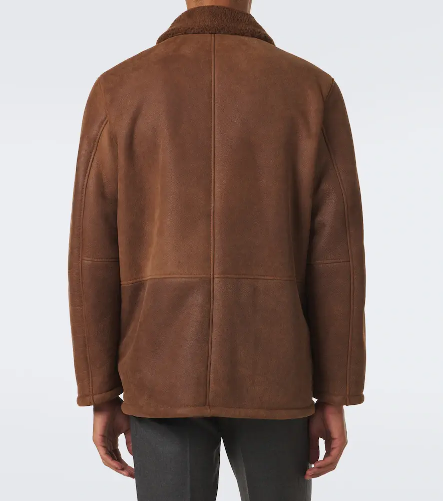 Canali Shearling-trimmed leather jacket | Thumbnail 8