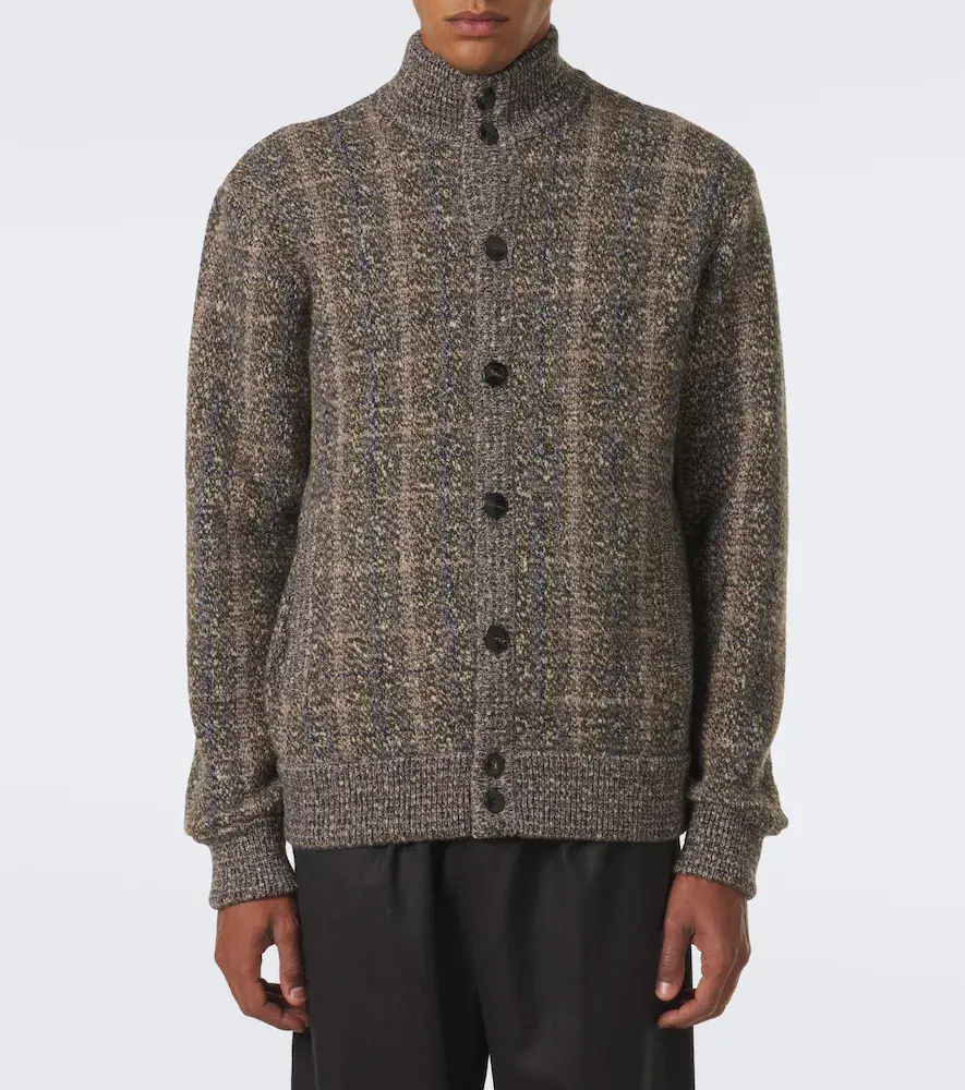 AGNONA Checked wool and cashmere cardigan | Thumbnail 3