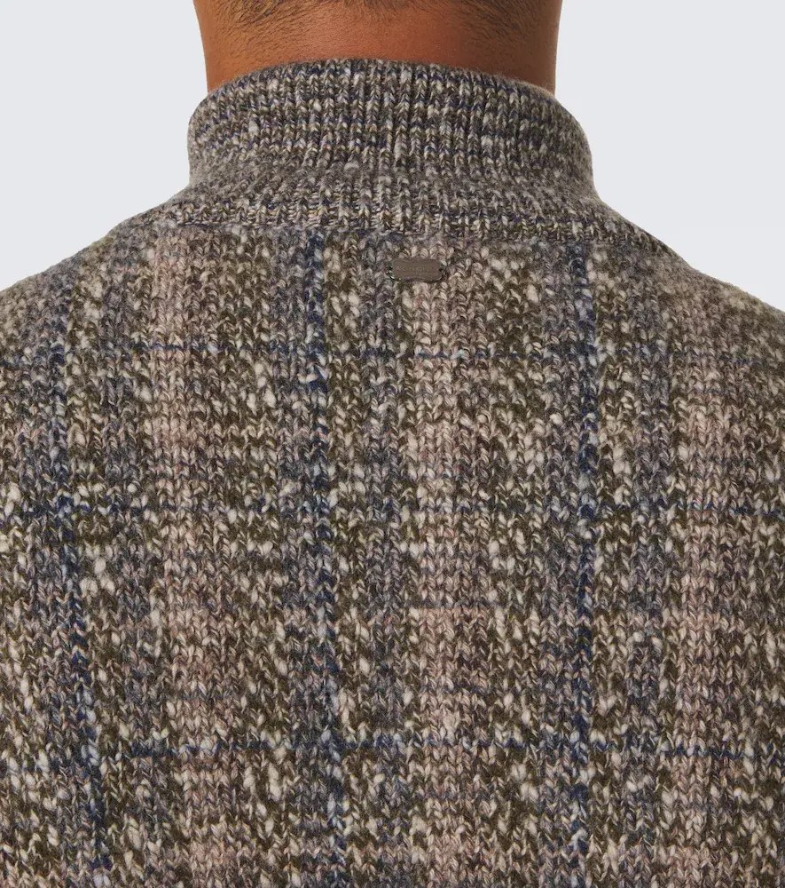 AGNONA Checked wool and cashmere cardigan | Thumbnail 5