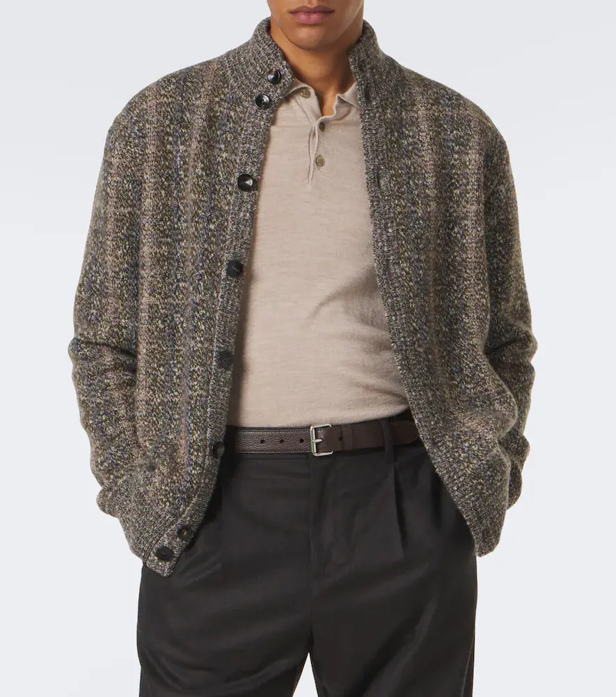 AGNONA Checked wool and cashmere cardigan | Thumbnail 6