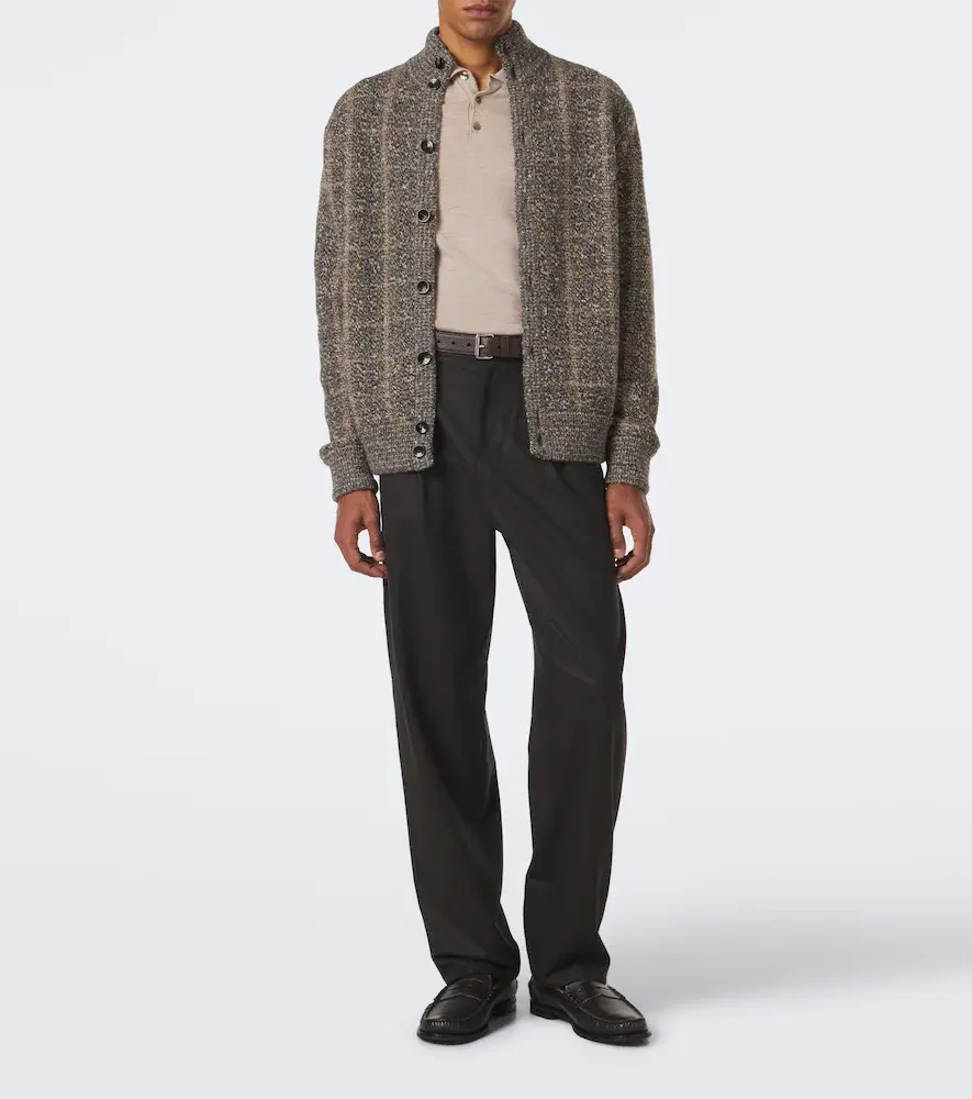 AGNONA Checked wool and cashmere cardigan | Thumbnail 8