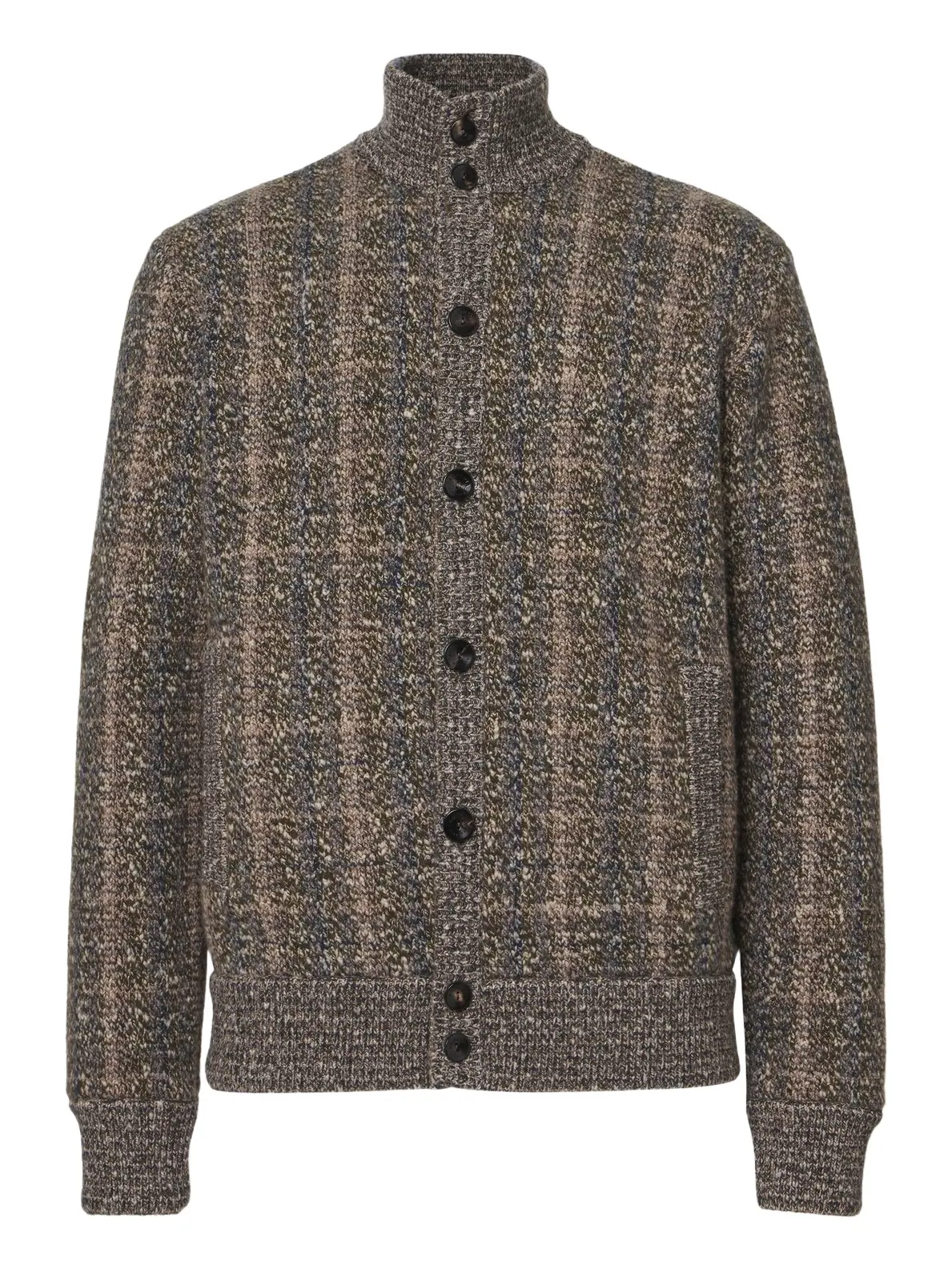 AGNONA Checked wool and cashmere cardigan