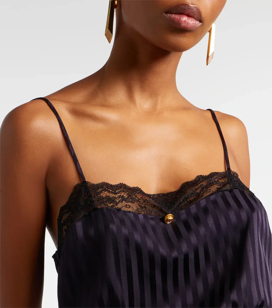 Versace Lace-trimmed silk-blend jacquard bodysuit | Thumbnail 5 Versace Lace-trimmed silk-blend jacquard bodysuit | Thumbnail 5