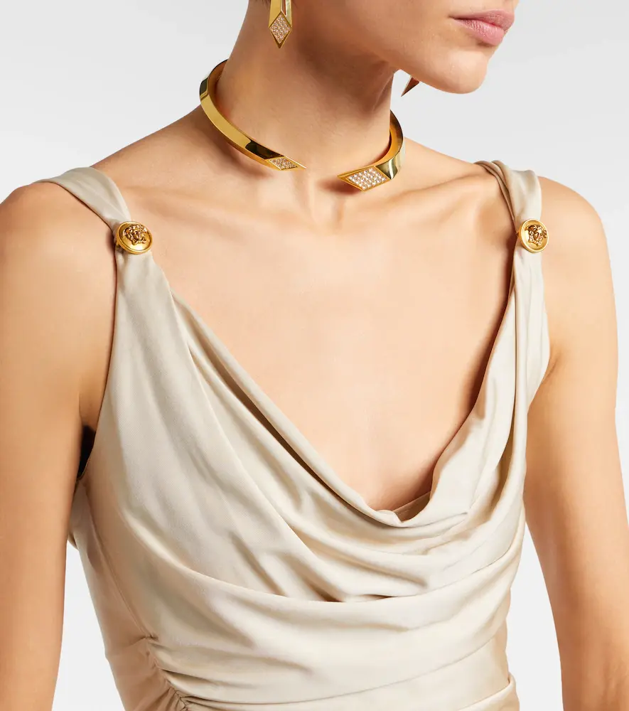 Versace Medusa ruched jersey gown | Thumbnail 2 Versace Medusa ruched jersey gown | Thumbnail 2