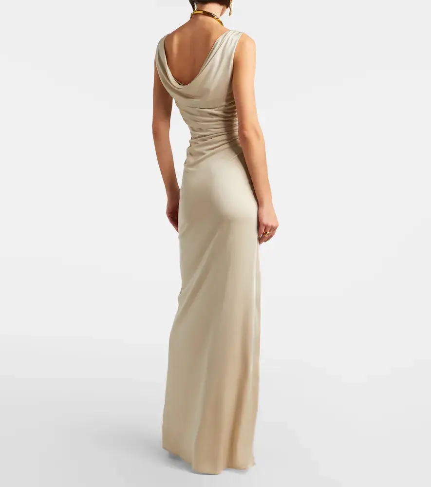 Versace Medusa ruched jersey gown | Thumbnail 5 Versace Medusa ruched jersey gown | Thumbnail 5