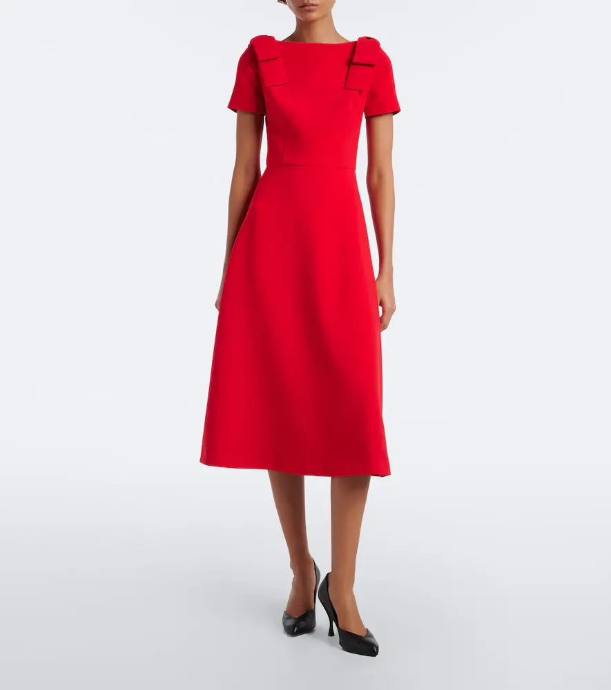 Carolina Herrera Bow-detail crêpe midi dress | Thumbnail 2 Carolina Herrera Bow-detail crêpe midi dress | Thumbnail 2