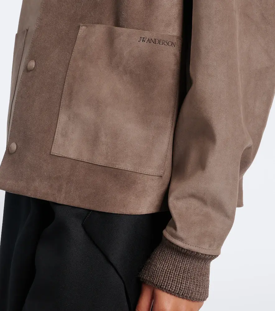 JW Anderson Wool-trimmed suede blouson jacket | Thumbnail 2 JW Anderson Wool-trimmed suede blouson jacket | Thumbnail 2