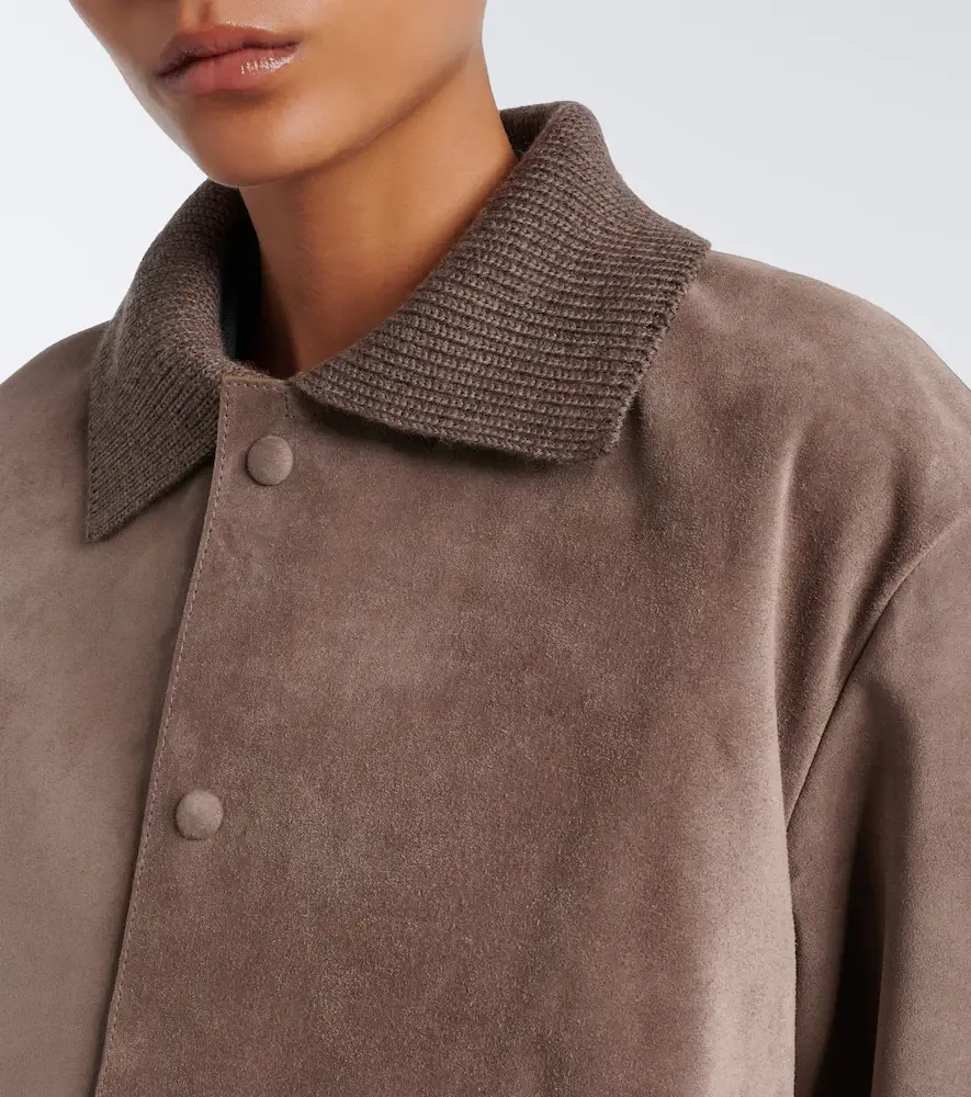 JW Anderson Wool-trimmed suede blouson jacket | Thumbnail 3 JW Anderson Wool-trimmed suede blouson jacket | Thumbnail 3