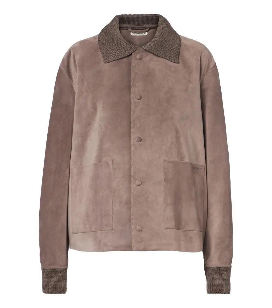 JW Anderson Wool-trimmed suede blouson jacket